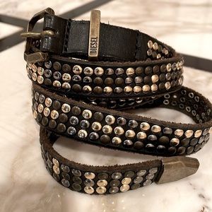 Diesel Brown Studded Belt NWOT